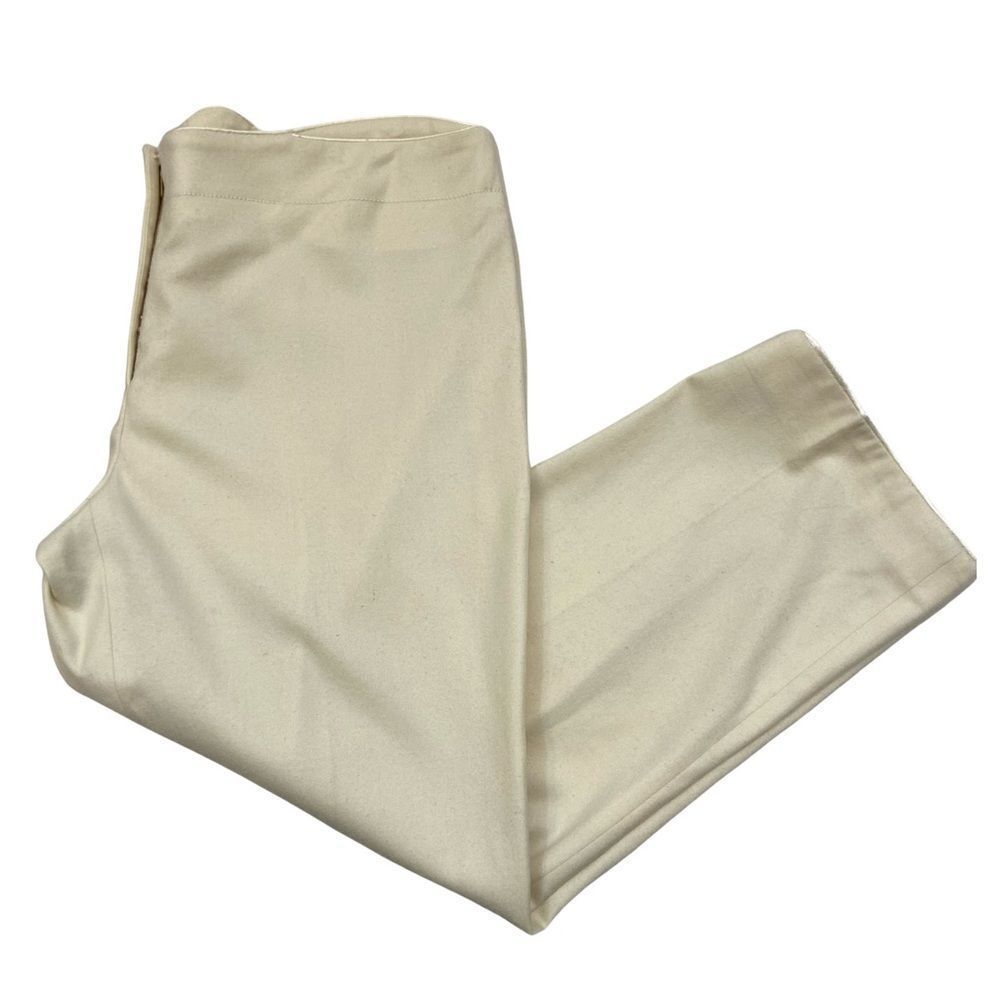 Ladies Alexander McQueen Ivory Wool Cropped Pants Size 42